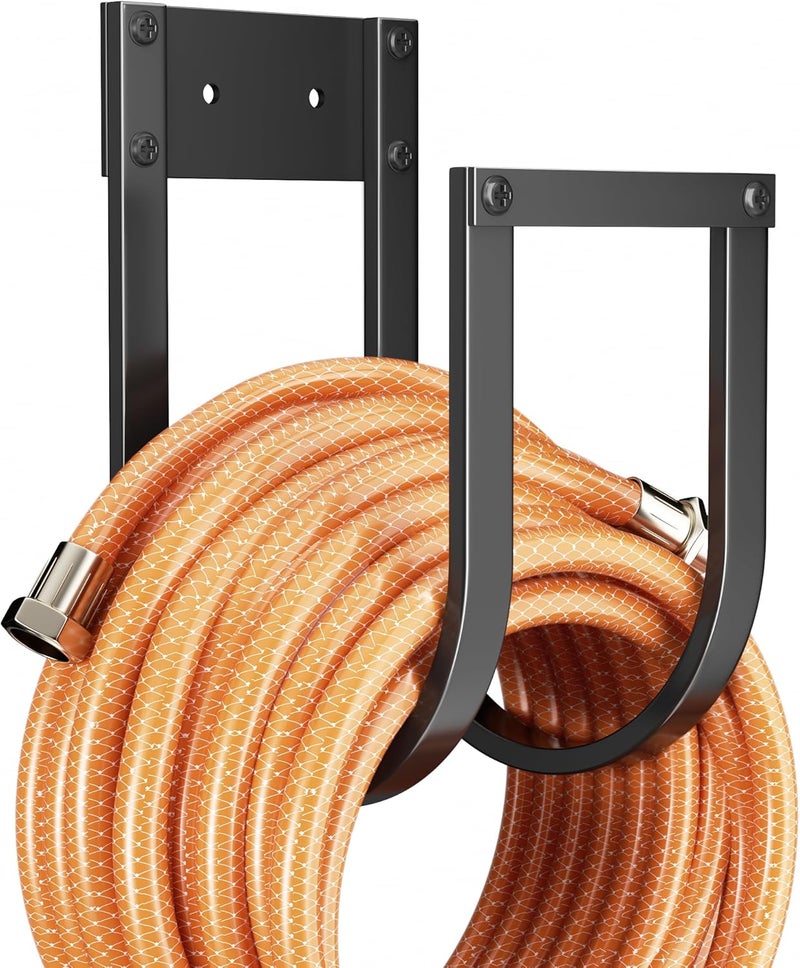 pickpiff Garden Hose Holder Wall Mount - Metal Water Hose Hanger for Outside, Durable Hook for Garden, Garage, or Yard Storage (2 Pack) - Image 1